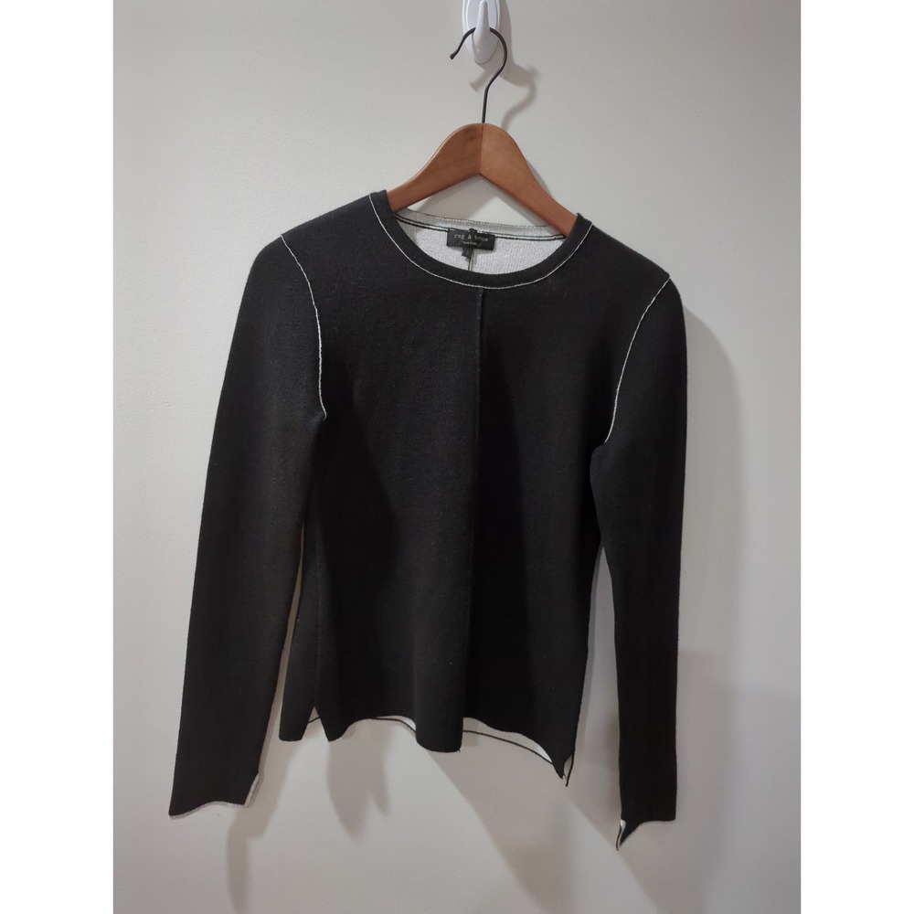 Rag & Bone Merino Wool Exposed Stitch Sweater